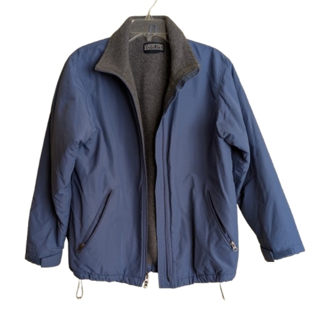 Lands' End Vintage Squall Polartec Fleece Lined Jacket Light Blue Size M